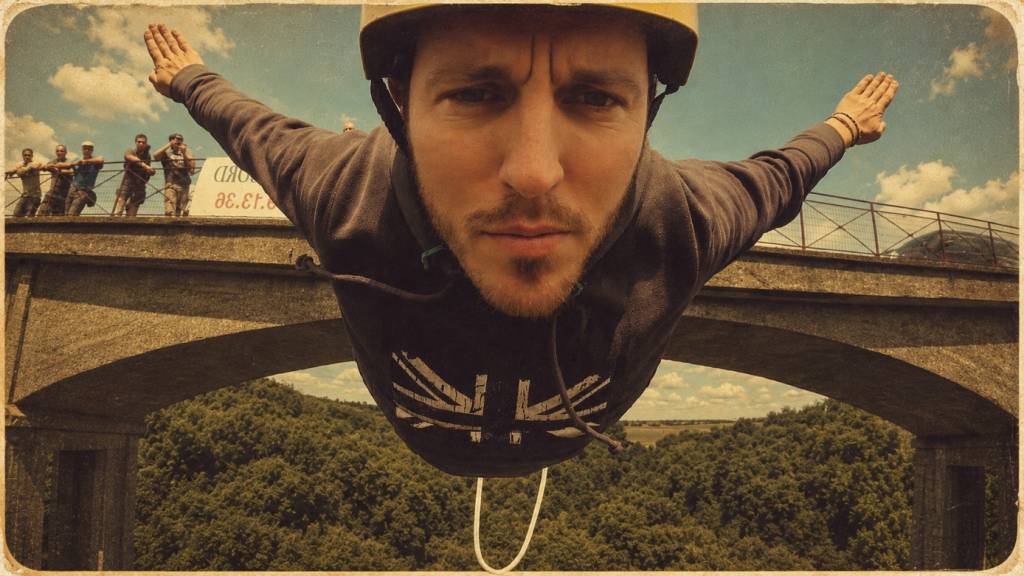 Participant préparant son saut à l’élastique avec un professionnel
